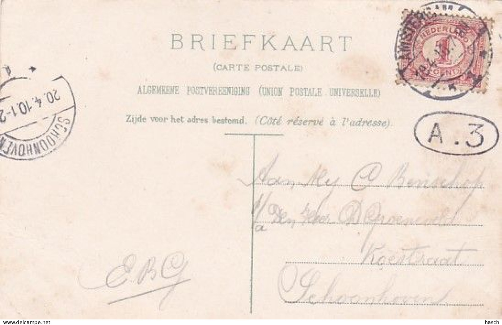 483742Den Helder, Gezicht Op De Haven Met Marinesloepen. (poststempel 1910)(zie Hoeken) - Den Helder