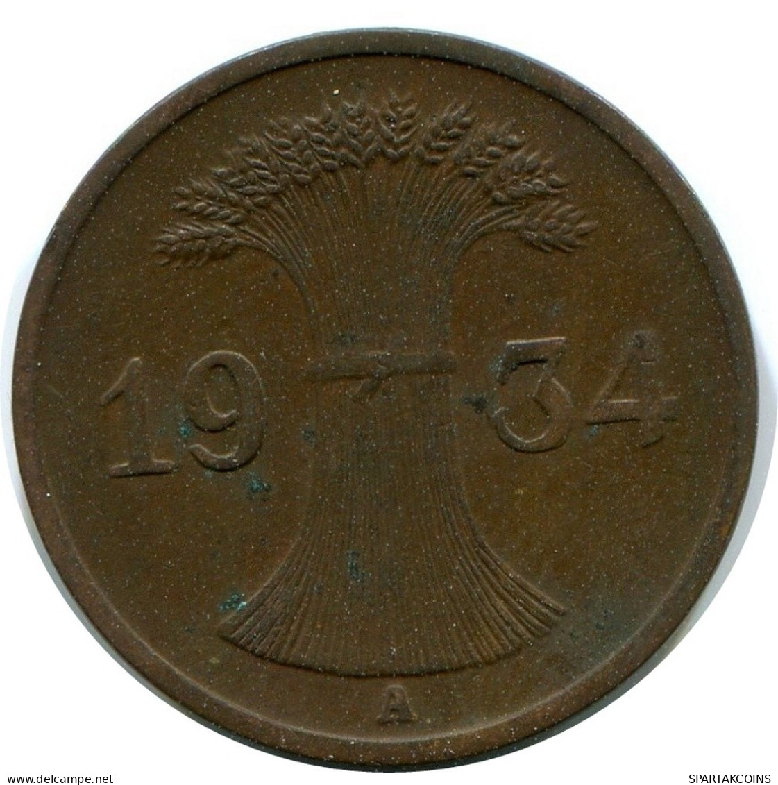 1 REICHSPFENNIG 1934 A DEUTSCHLAND Münze GERMANY #DA777.D.A - 1 Reichspfennig