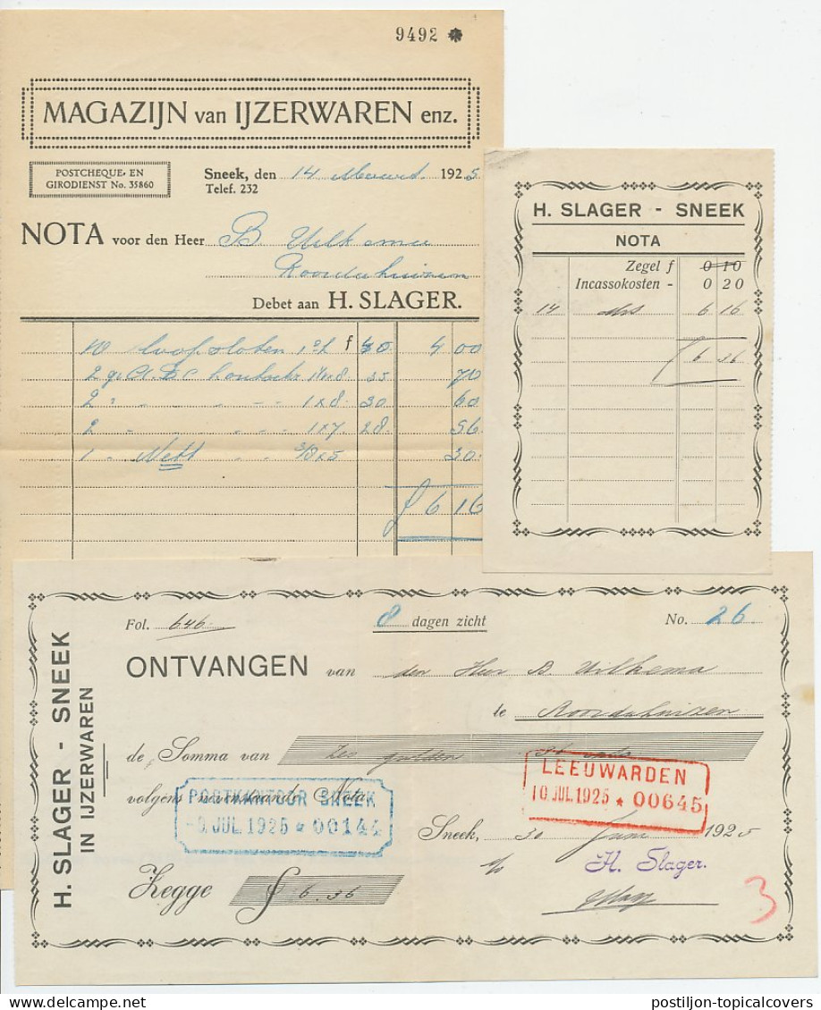 Sneek - Roordahuizum1925 - Begeleidingsbrief - Zonder Classificatie