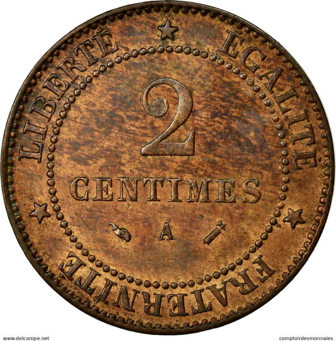 Monnaie, France, Cérès, 2 Centimes, 1888, Paris, SUP, Bronze, Gadoury:105 - 2 Centimes