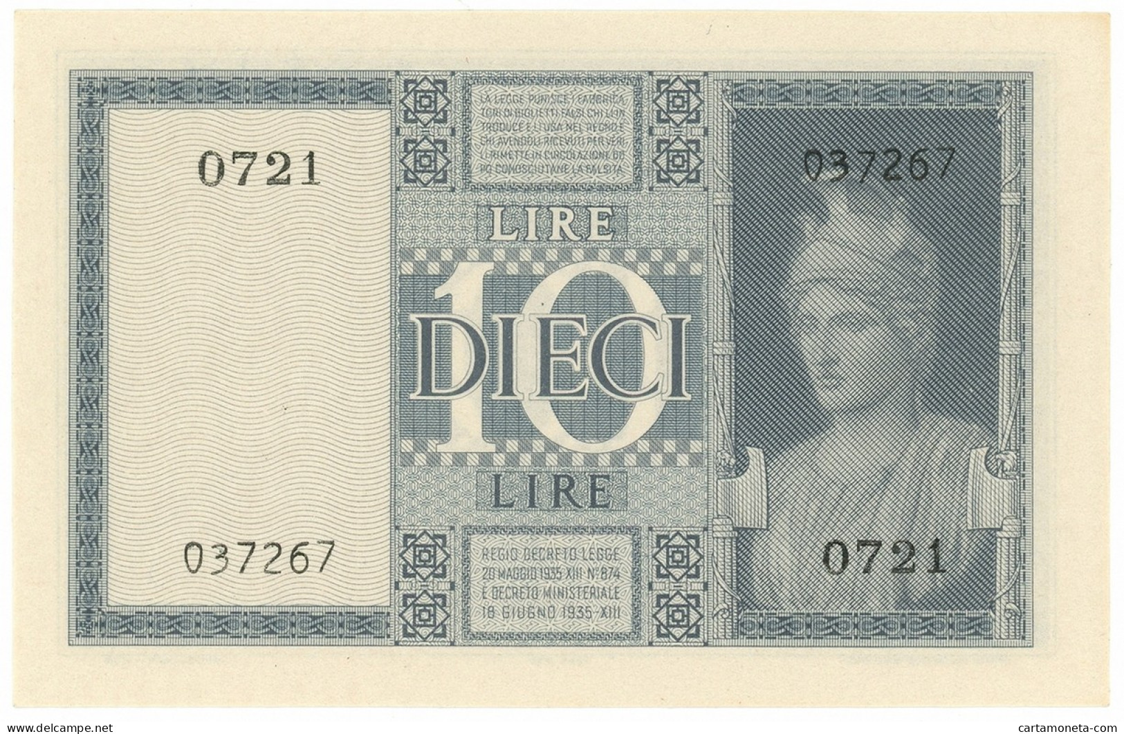 10 LIRE BIGLIETTO DI STATO VITTORIO EMANUELE III FASCIO 1944 XXII QFDS - Regno D'Italia – Other