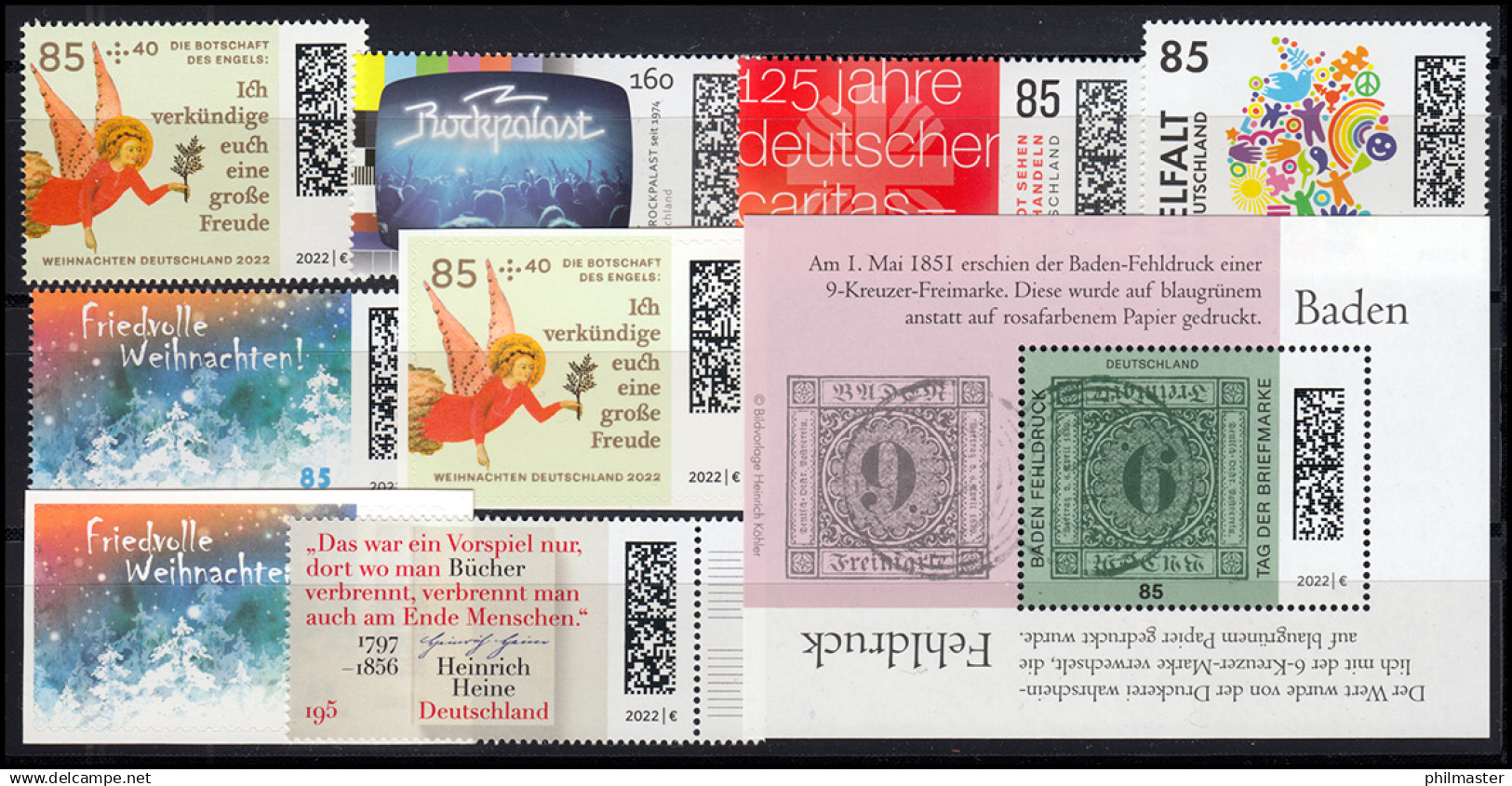 3655-3731 Deutschland Bund-Jahrgang 2022 Komplett, Postfrisch ** - Collections Annuelles