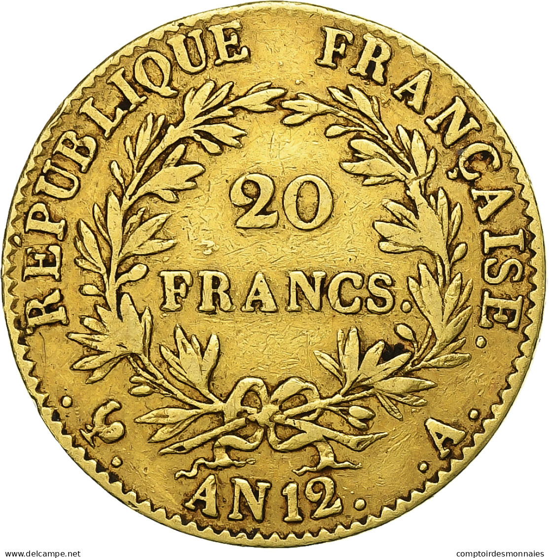 France, Bonaparte Ier Consul, 20 Francs, An 12 (1804), Paris, Or, TB+ - 20 Francs (oro)