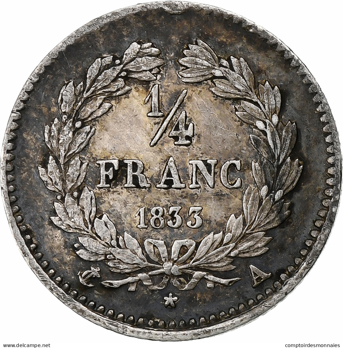 France, 1/4 Franc, Louis-Philippe, 1833, Lille, Argent, SUP, Gadoury:355 - 25 Centimes