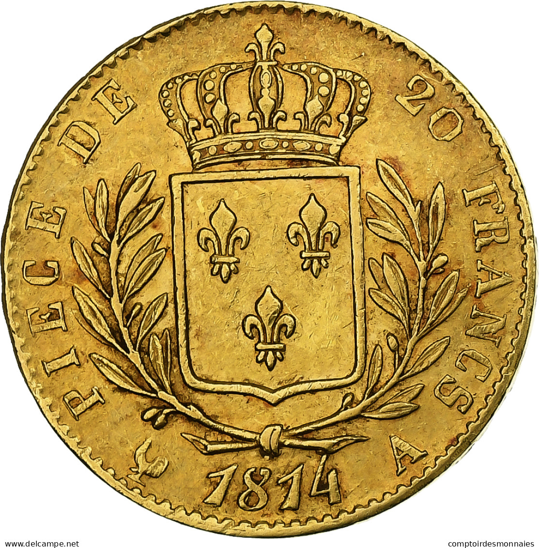 France, Louis XVIII, 20 Francs, Louis XVIII, 1814, Paris, Or, SUP, Gadoury:1026 - 20 Francs (or)
