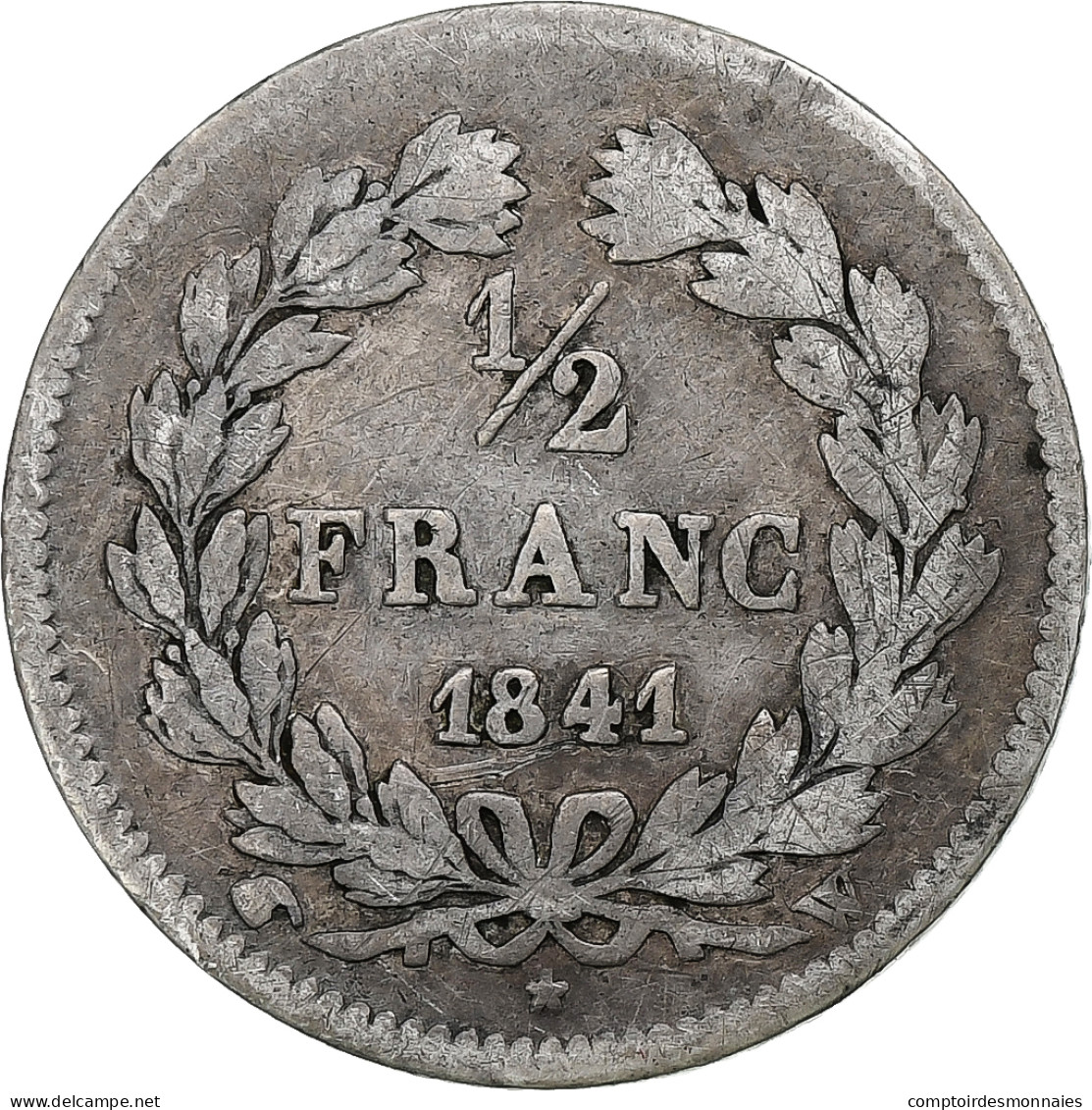 France, 1/2 Franc, Louis-Philippe, 1841, Lille, Argent, TB, Gadoury:408 - 25 Centimes