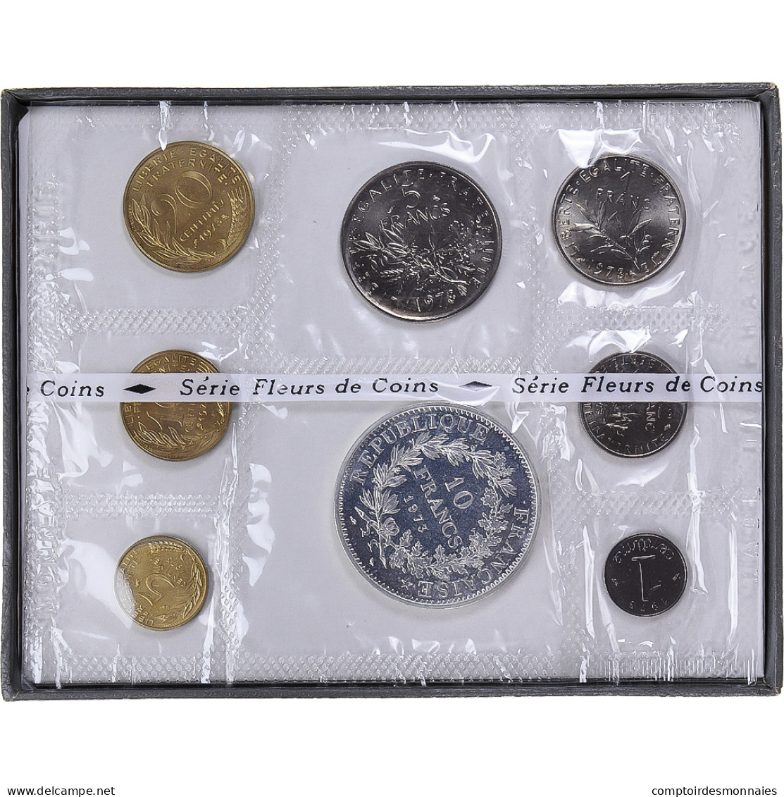 Monnaie, France, Coffret 1 C. à 10 Frs., 1973, Monnaie De Paris, FDC, FDC - Other & Unclassified