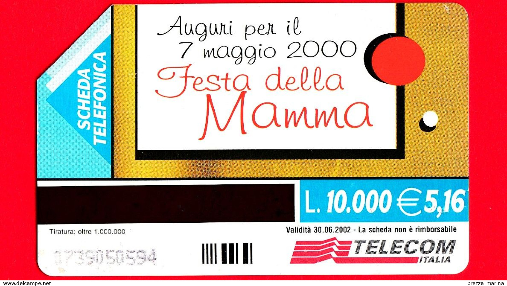 ITALIA - Scheda Telefonica - Usata - Golden 1163 - Festa Della Mamma 2000 - Sc. 30.06.2002 - 10.000 L. - Public Practical Advertising