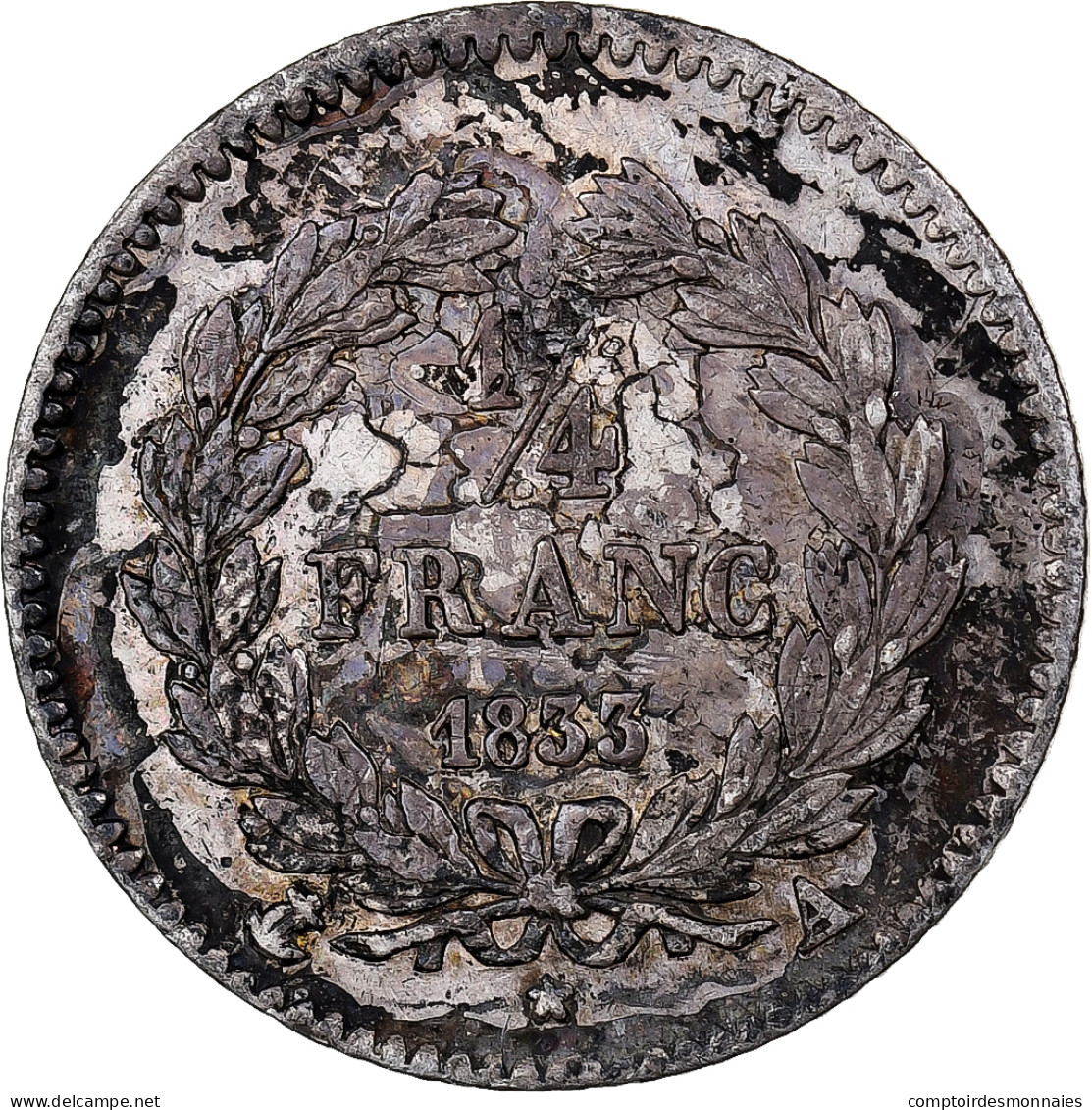France, 1/4 Franc, Louis-Philippe, 1833, Paris, Argent, SUP, KM:740.1 - 25 Centimes
