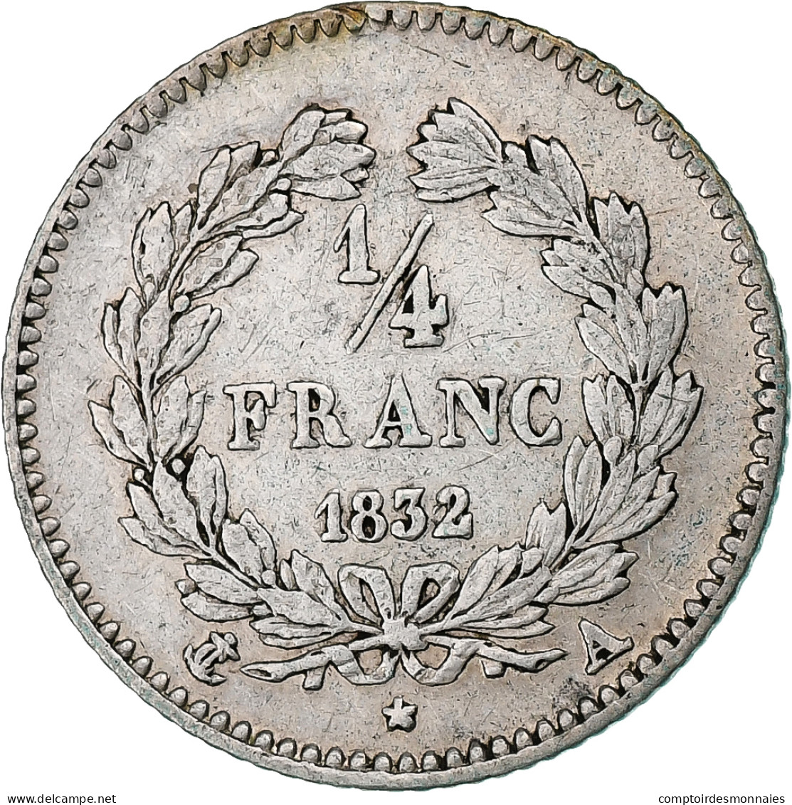 France, Louis-Philippe I, 1/4 Franc, 1832, Paris, Argent, TTB, Gadoury:355 - 25 Centimes