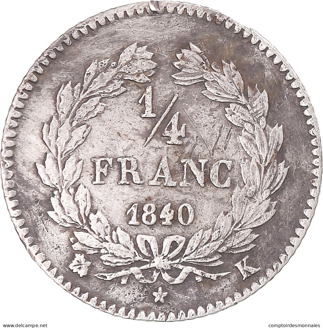 Monnaie, France, Louis-Philippe I, 1/4 Franc, 1840, Bordeaux, TB+, Argent - 25 Centimes
