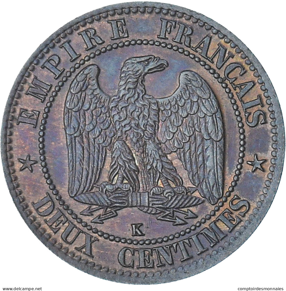 France, Napoleon III, 2 Centimes, 1861, Bordeaux, SUP+, Bronze, Gadoury:104 - 2 Centimes