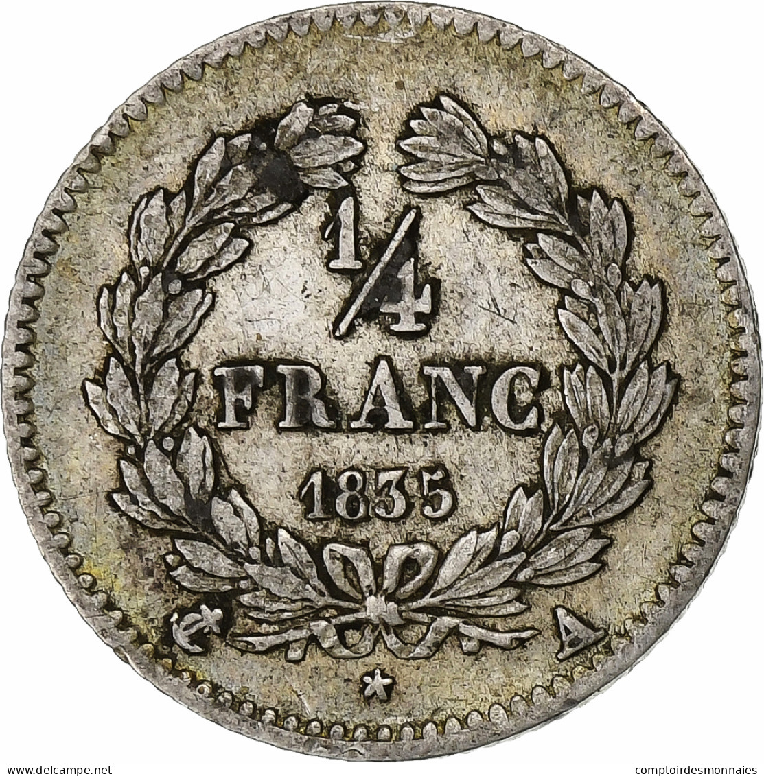 France, 1/4 Franc, Louis-Philippe, 1835, Paris, Argent, TTB, KM:740.1 - 25 Centimes