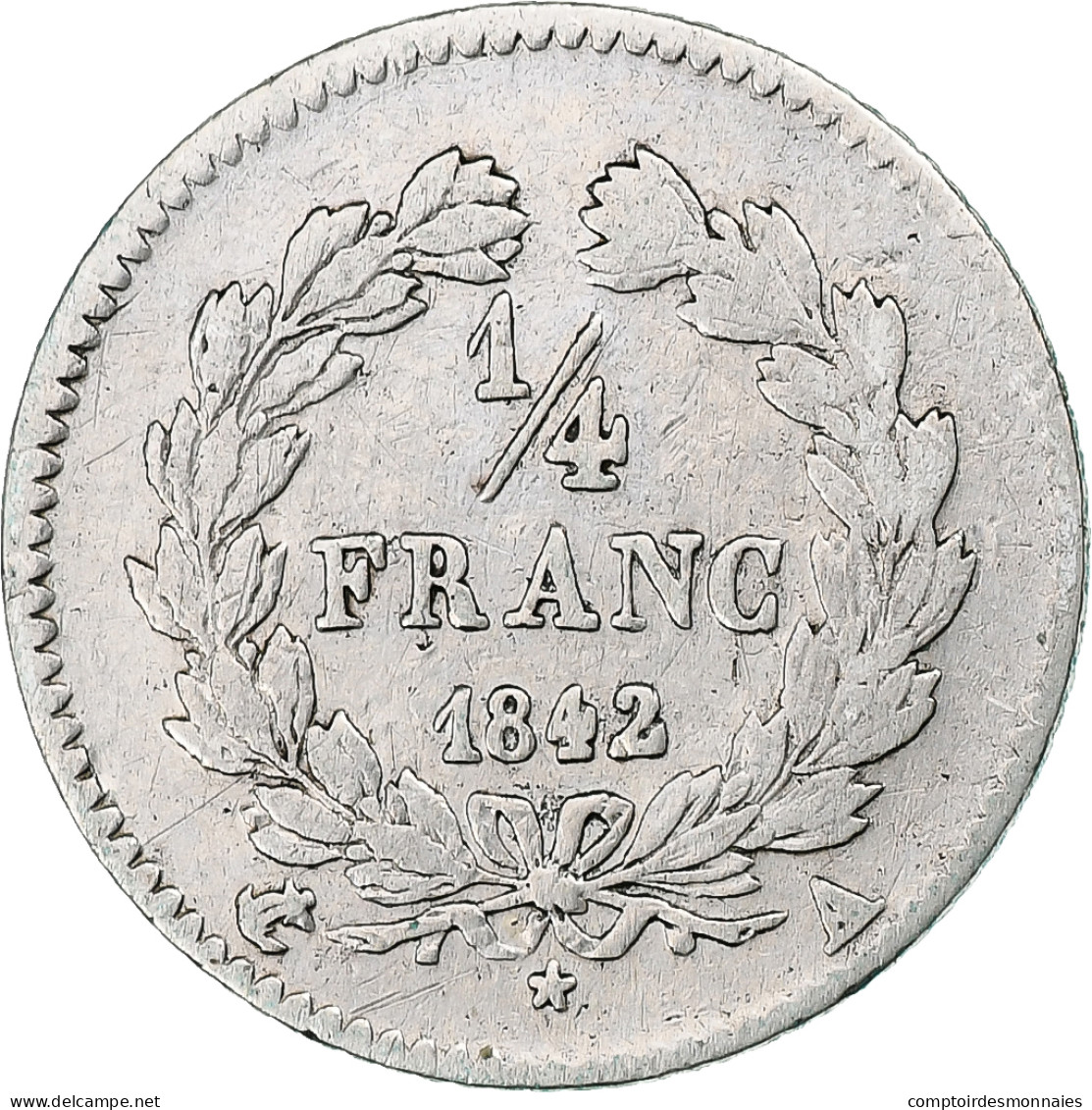 France, Louis-Philippe I, 1/4 Franc, 1842, Paris, Argent, TB+, Gadoury:355 - 25 Centimes
