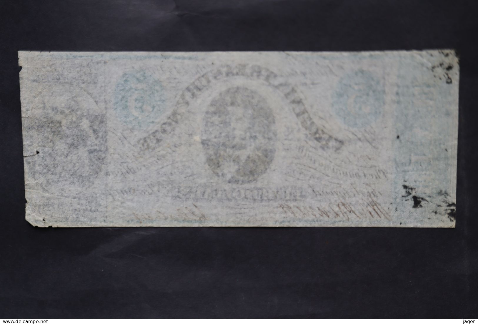 Billet  VIRGINIA TREASURE NOTE 5 DOLLARS 1862 ORIGINAL - Valuta Van De Bondsstaat (1861-1864)