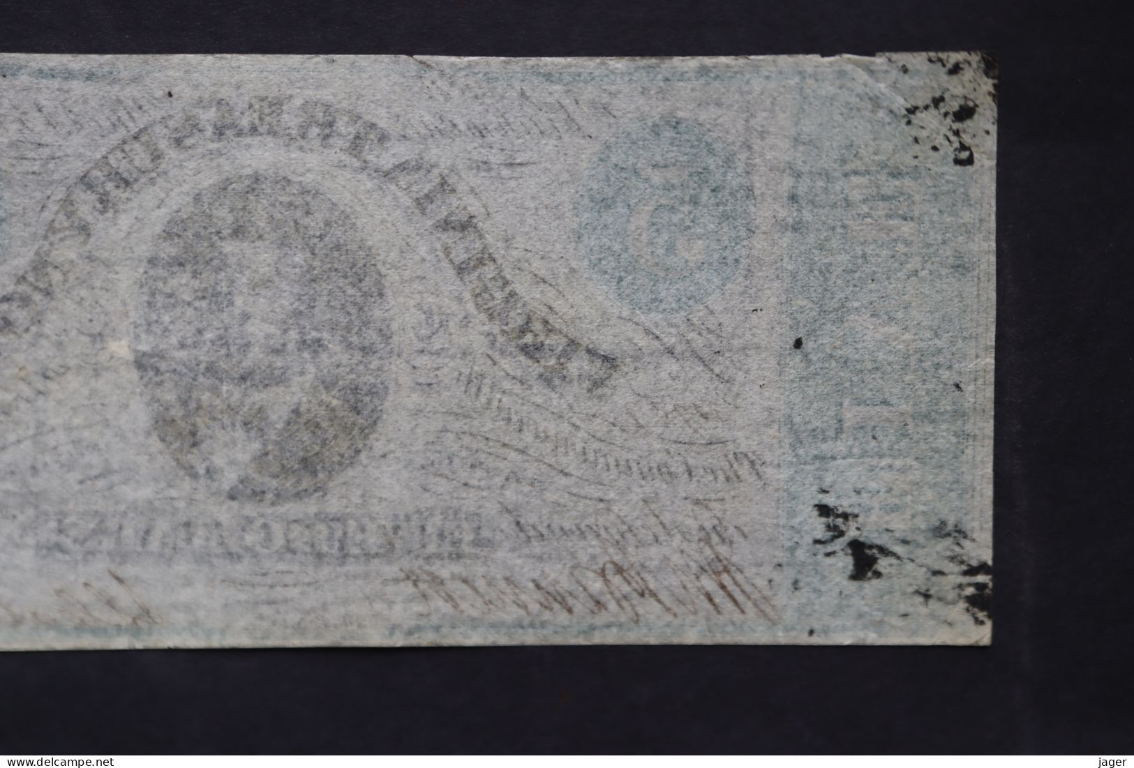 Billet  VIRGINIA TREASURE NOTE 5 DOLLARS 1862 ORIGINAL