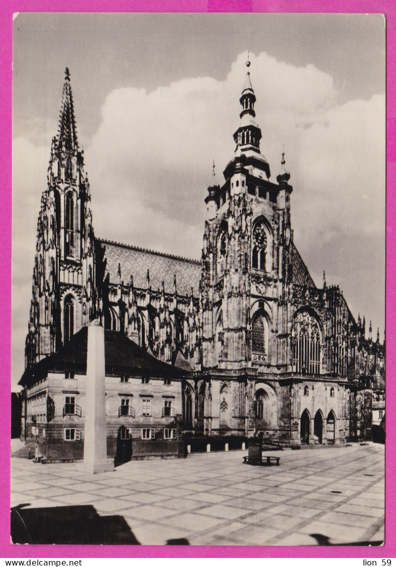 294765 / Czechoslovakia - PRAHA - Chram Sv. Vita St. Vitus Cathedral PC 1960 USED 30h Hana Kvapilová Actress - Brieven En Documenten