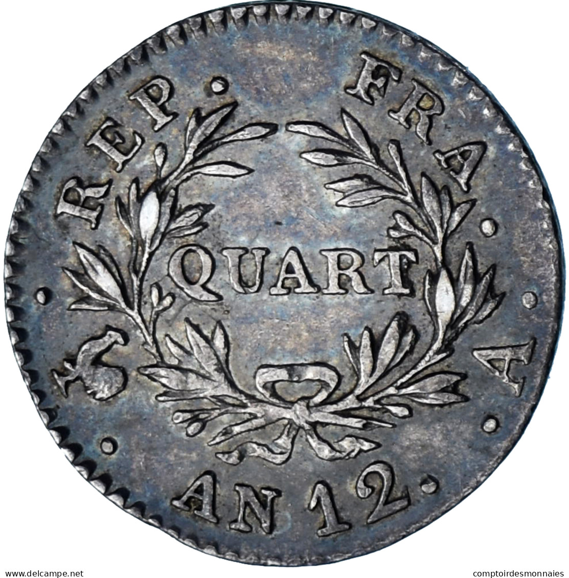 Monnaie, France, Napoléon I, 1/4 Franc, An 12, Paris, SUP, Argent, KM:653.1, Le - 25 Centimes