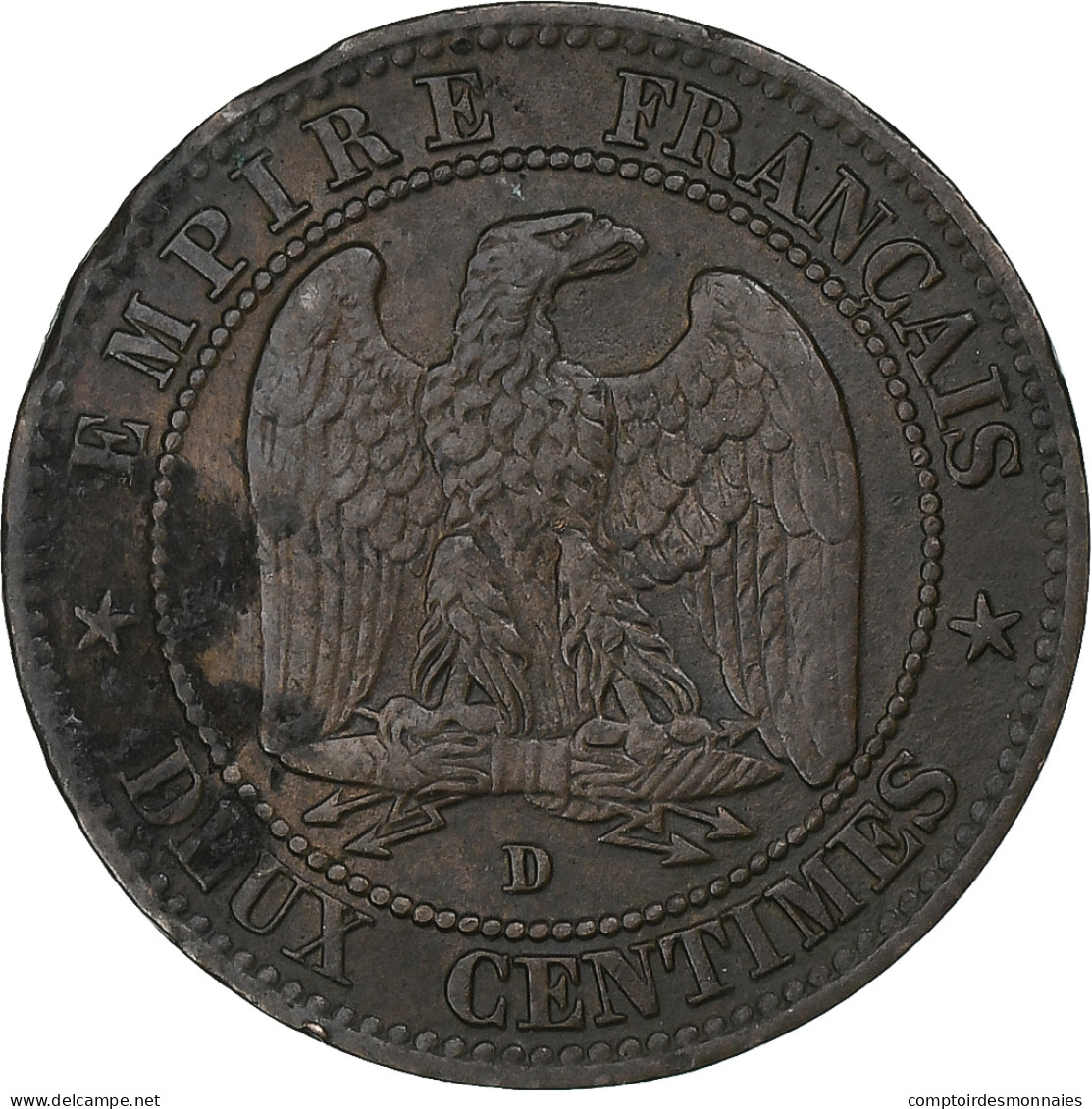 France, Napoléon III, 2 Centimes, 1854, Lyon, Bronze, TB+, Gadoury:103 - 2 Centimes