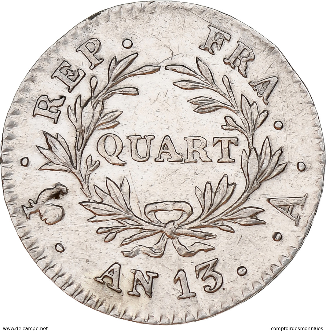 France, Napoléon I, 1/4 Franc, AN 13, Paris, Argent, TB+, Gadoury:346, KM:654.1 - 25 Centimes