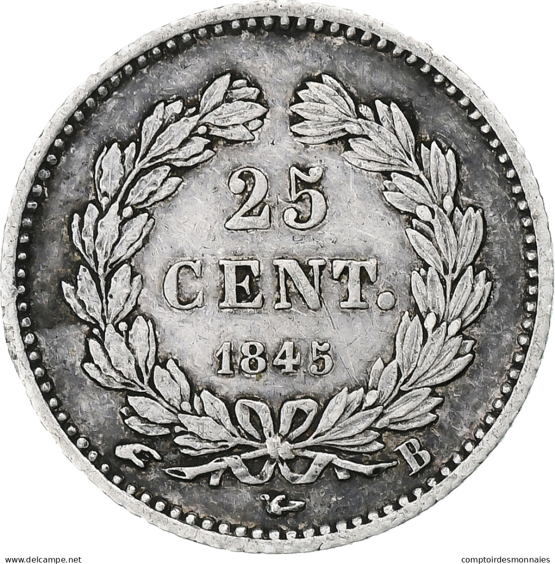 France, Louis-Philippe, 25 Centimes, 1845, Rouen, Argent, TTB, Gadoury:357 - 25 Centimes
