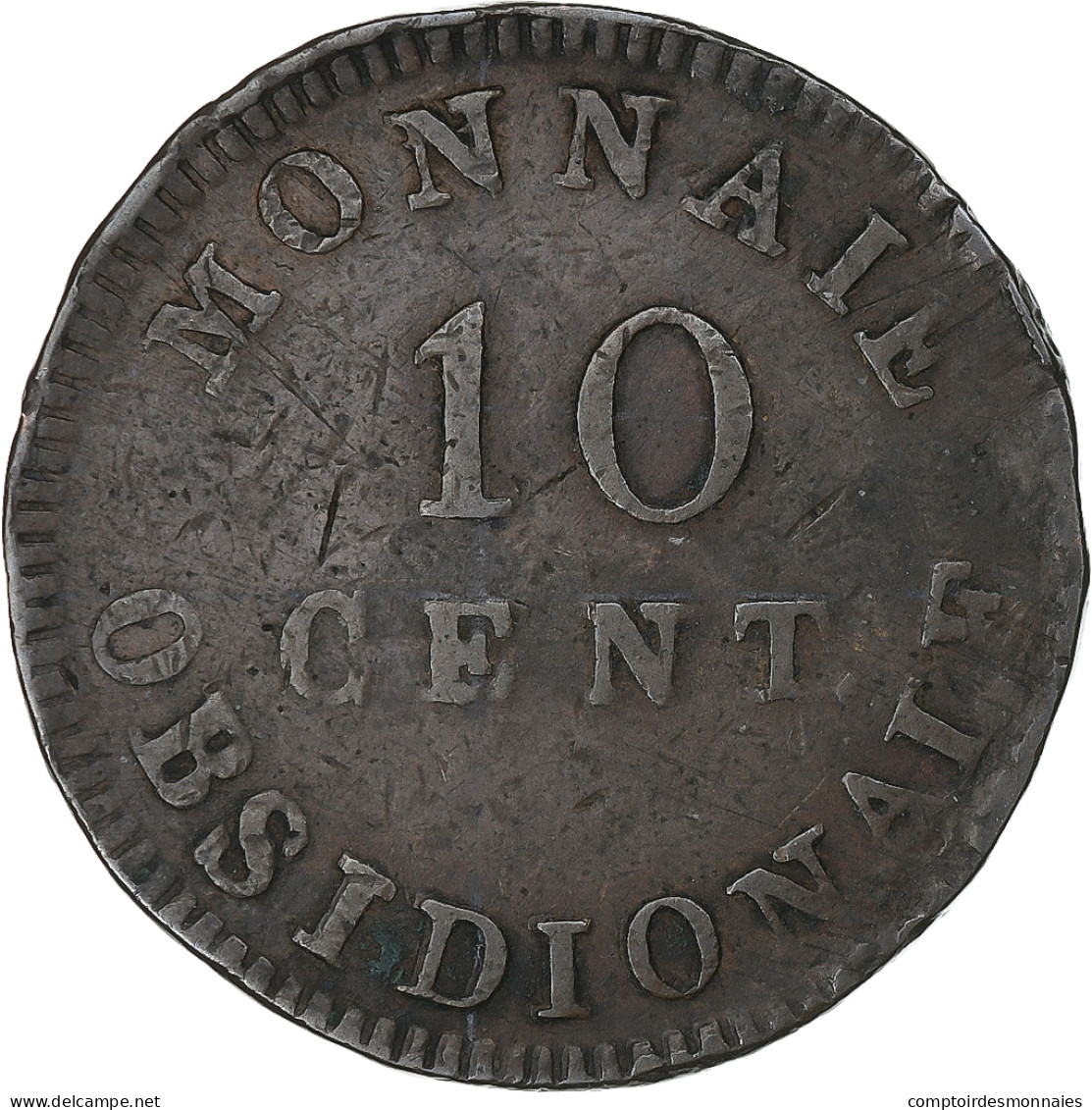 France, Louis XVIII, 10 Centimes, 1814, Anvers, Siège D'Anvers, Bronze, TB+ - 10 Francs (gold)