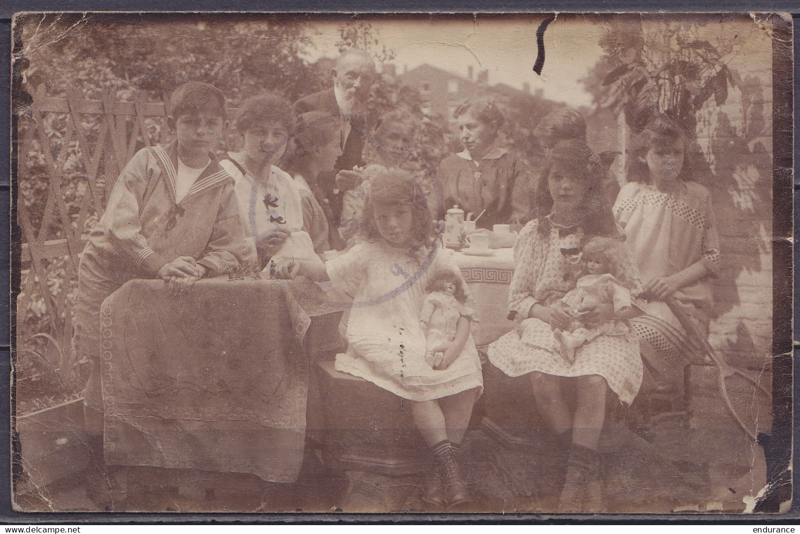 Carte-vue "photo De Famille" En Exprès Affr. 4x OC3 Càpt TONGEREN /16.6.1916 Pour HILVERSUM Hollande - Cachet Censure Al - OC1/25 Gouvernement Général