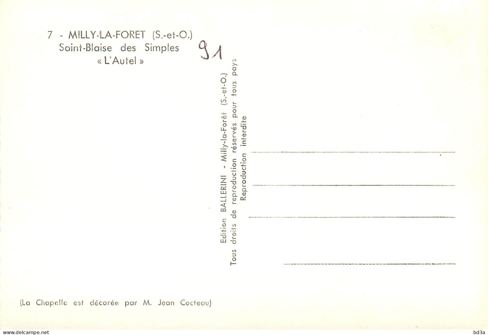 91 - MILLY LA FORET SAINT BLAISE DES SIMPLES - Milly La Foret