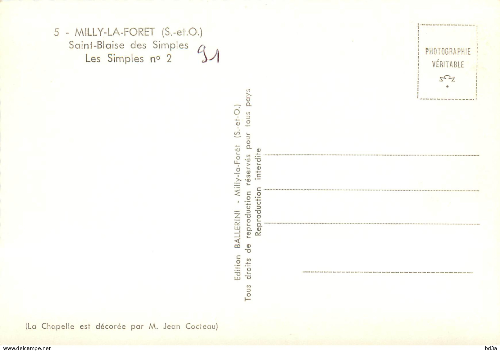 91 - MILLY LA FORET SAINT BLAISE DES SIMPLES - Milly La Foret