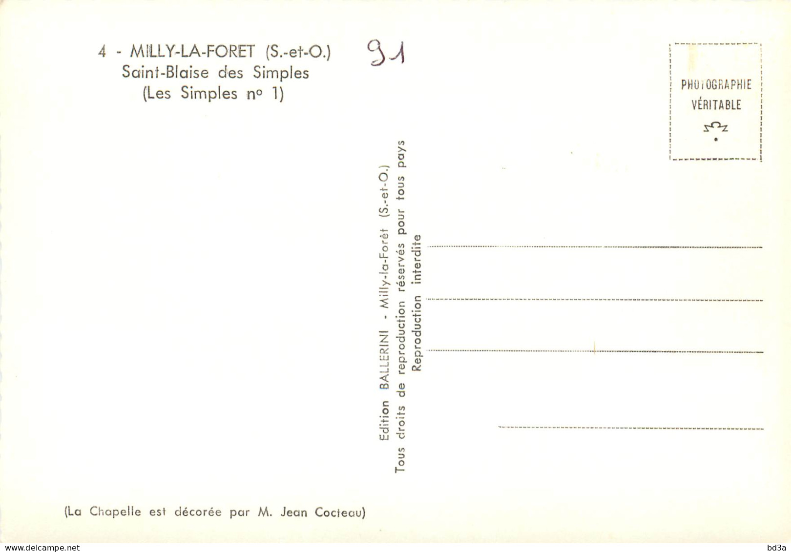91 - MILLY LA FORET SAINT BLAISE DES SIMPLES - Milly La Foret