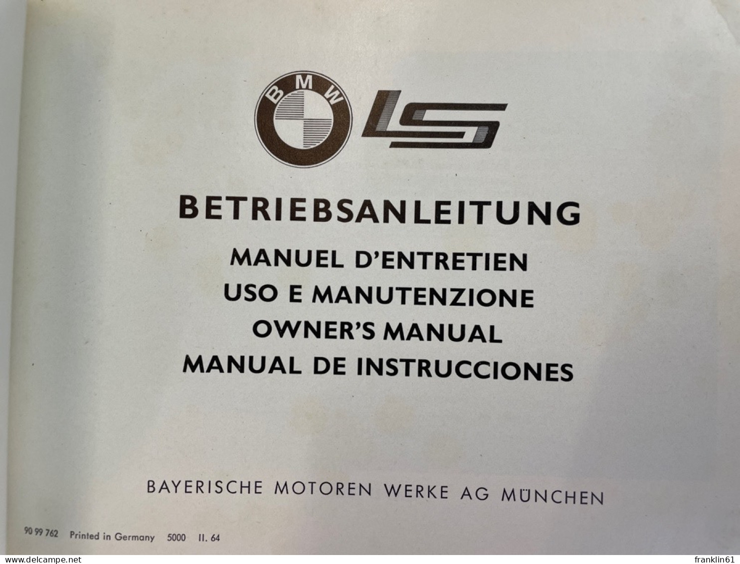 Betriebsanleitung BMW LS Luxus. - Transport