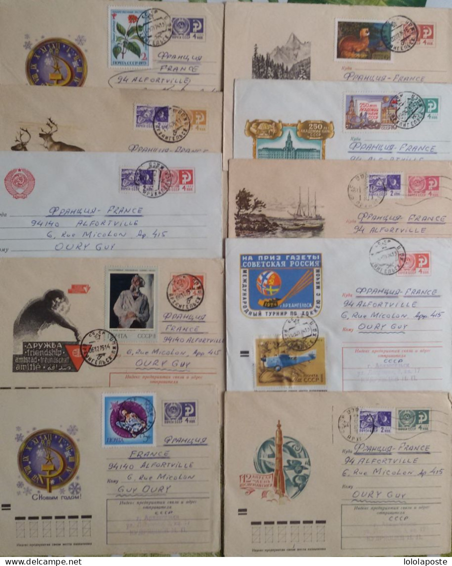 RUSSIE - 19 Entiers Postés Pour La France Et 3 Lettres Diverses - 4 Photos - Brieven En Documenten