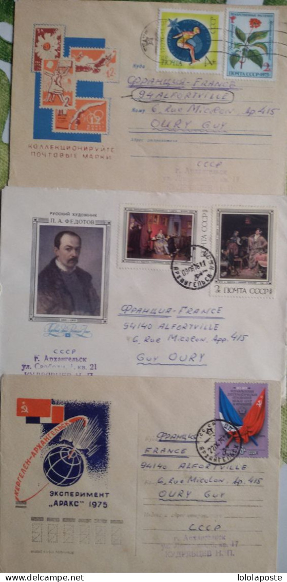 RUSSIE - 19 Entiers Postés Pour La France Et 3 Lettres Diverses - 4 Photos - Covers & Documents