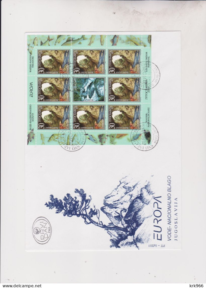 YUGOSLAVIA,2001  EUROPA CEPT Sheet Set FDC Covers - Covers & Documents