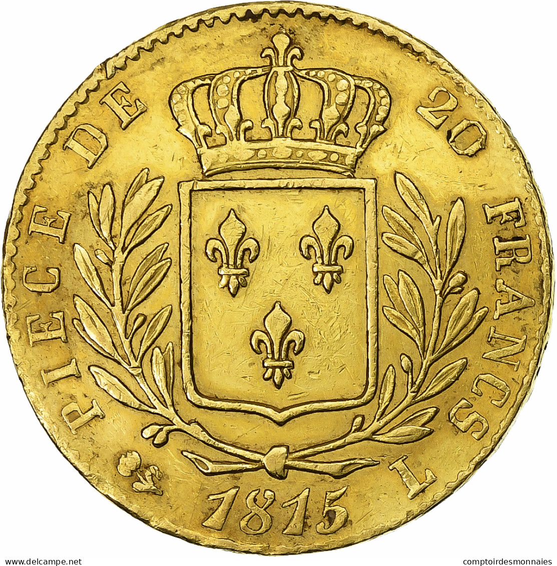 Monnaie, France, Louis XVIII, Louis XVIII, 20 Francs, 1815, Bayonne, TTB, Or - 20 Francs (gold)