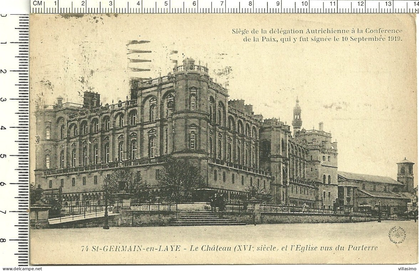 St. Germain En Laye - Le Château (XVI Siècle, Et L’Eglise Vus Du Parterre - VG 1922 - St. Germain En Laye (castle)