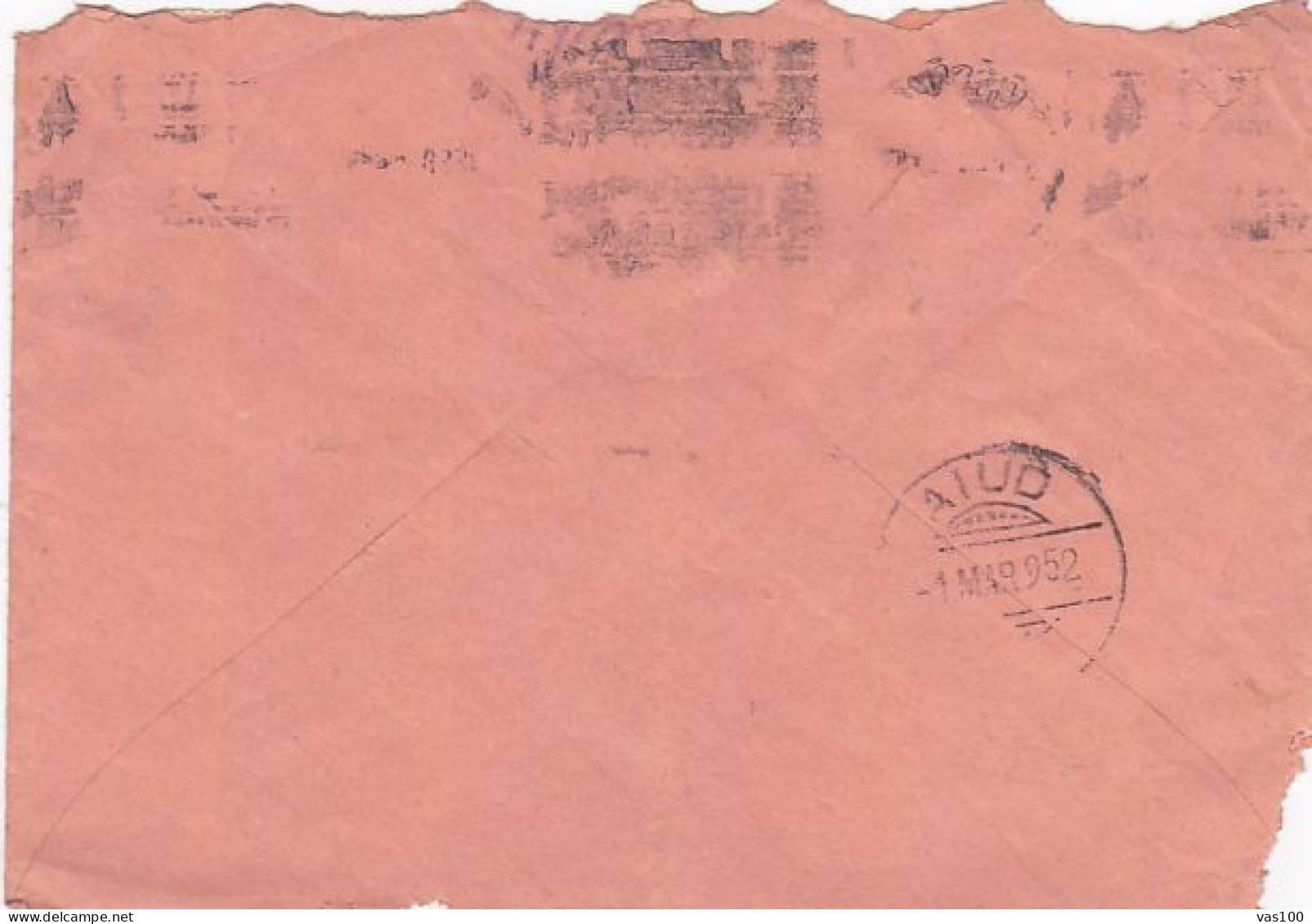 ION LUCA CARAGIALE- WRITER, 55 BANI OVERPRINT STAMP ON COVER, 1952, ROMANIA - Covers & Documents