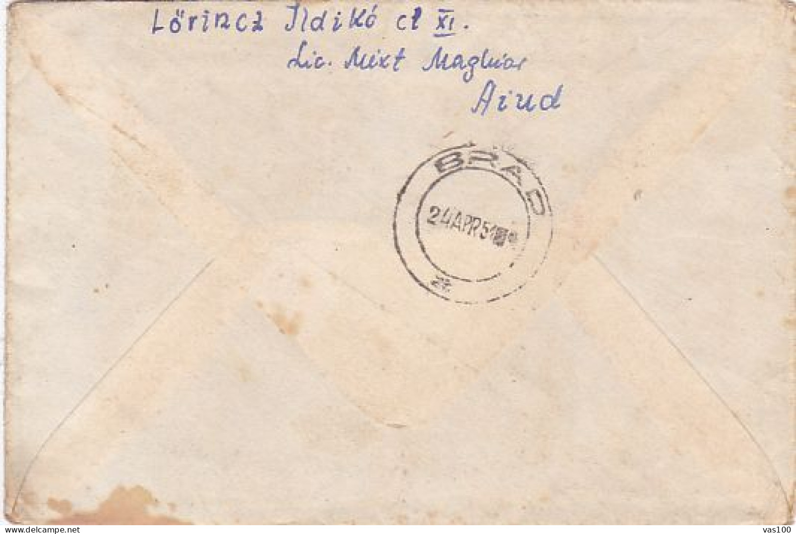 REPUBLIC COAT OF ARMS, STAMP ON COVER, 1951, ROMANIA - Lettres & Documents