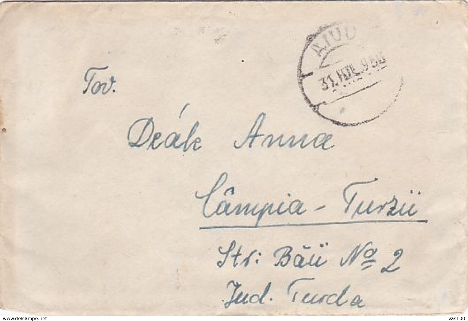 REPUBLIC COAT OF ARMS, STAMPS ON COVER, 1950, ROMANIA - Brieven En Documenten