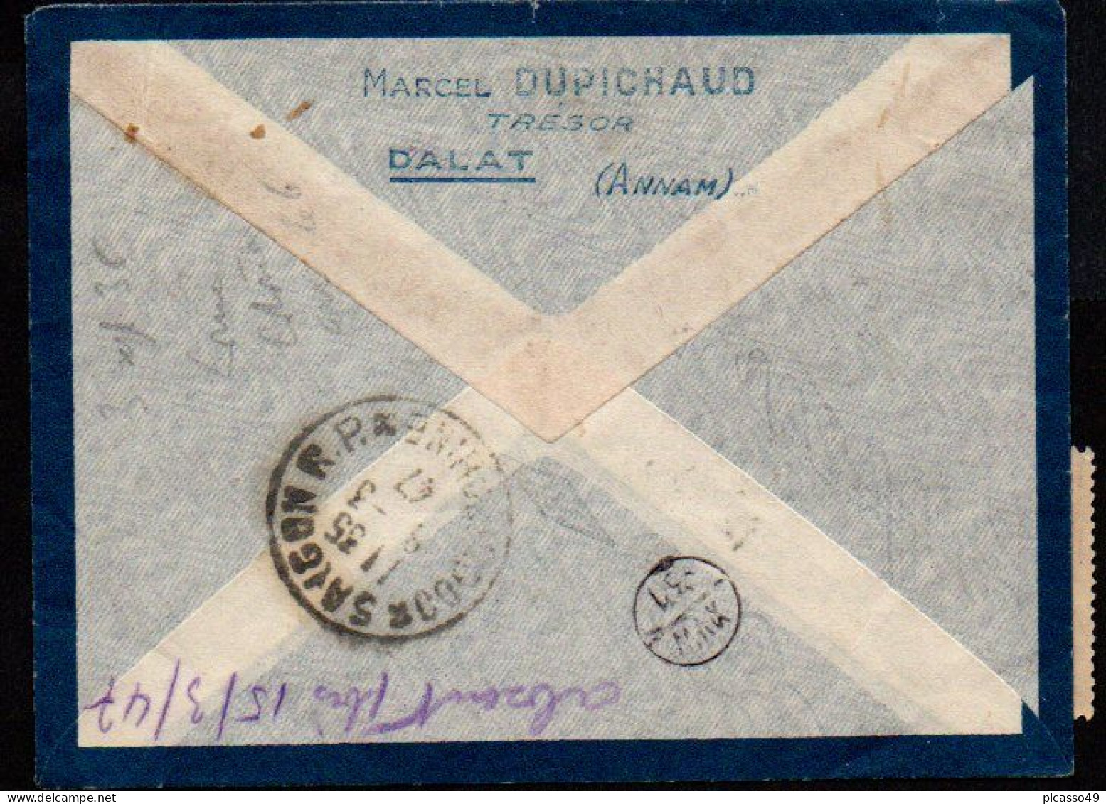 Annam , Dalat  , Entier Postal Avec Timbre Complémentaire En Lettre Recommandé Du 9 3 1947 Pour Paris - Cartas & Documentos