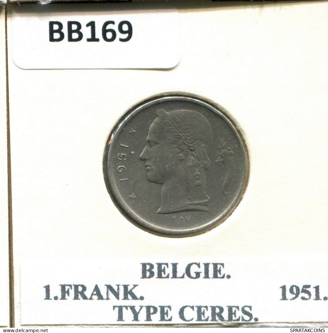 1 FRANC 1951 DUTCH Text BELGIEN BELGIUM Münze #BB169.D.A - 1 Franc