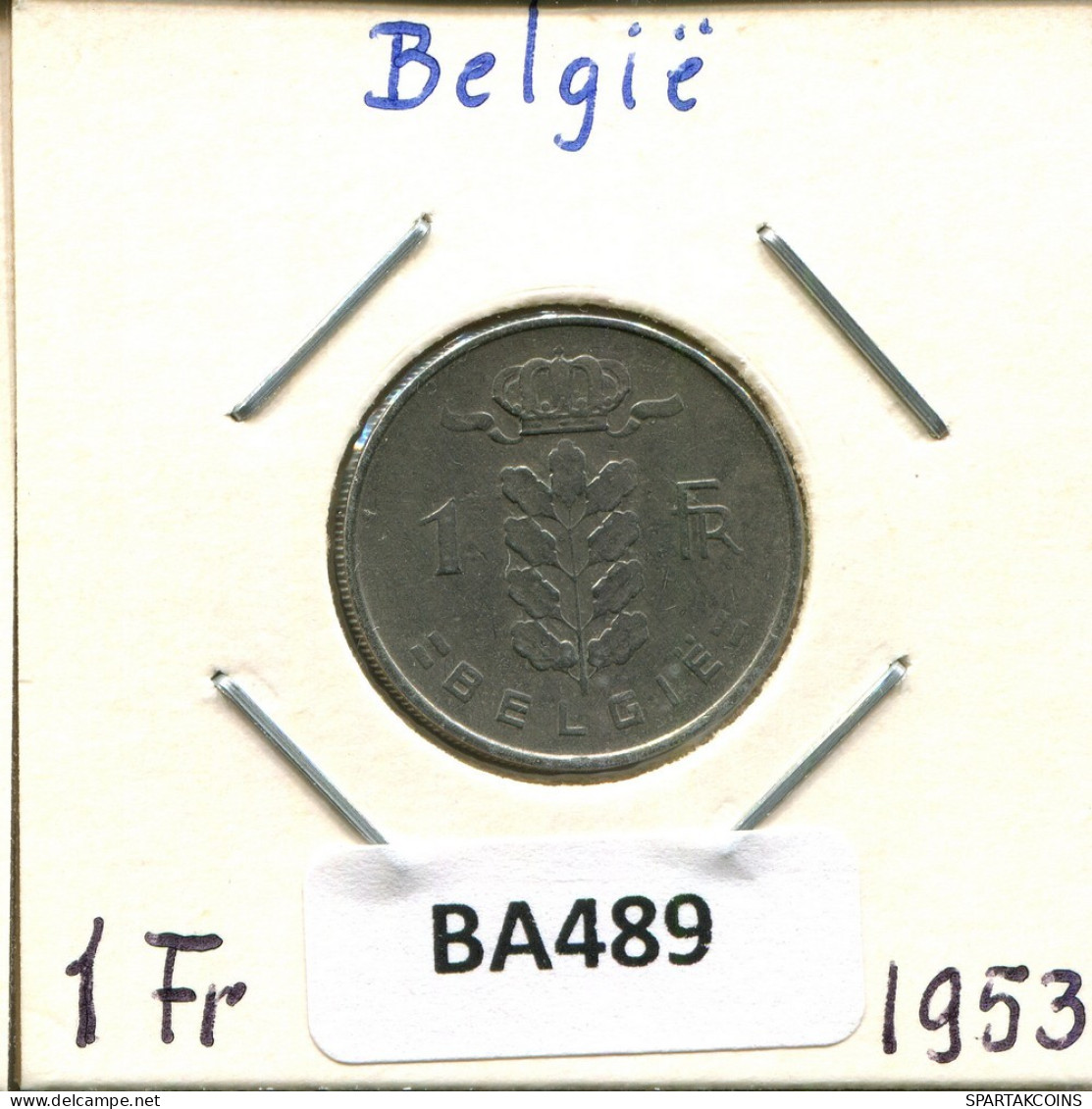 1 FRANC 1953 DUTCH Text BELGIUM Coin #BA489.U.A - 1 Franc