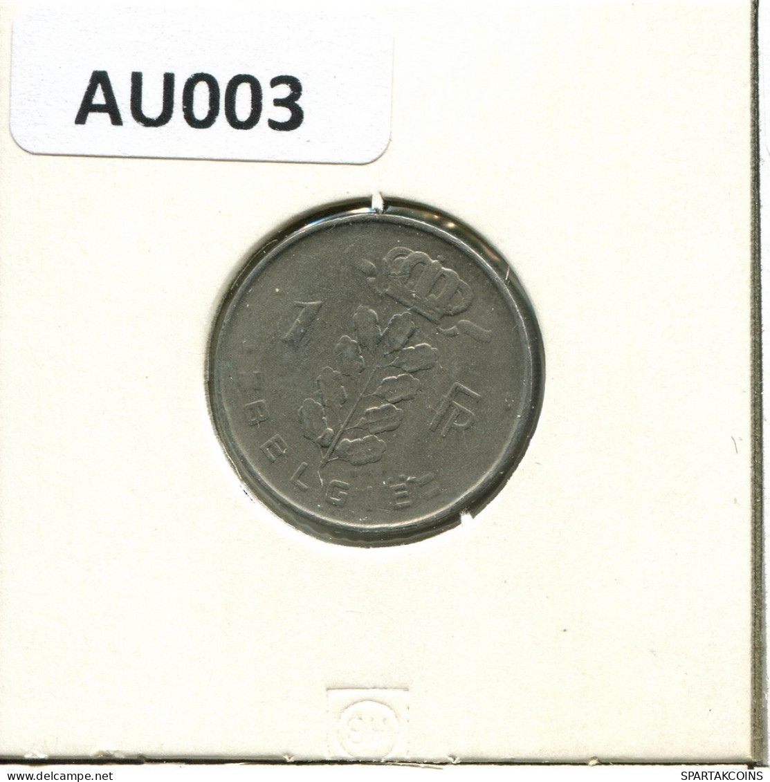 1 FRANC 1964 DUTCH Text BÉLGICA BELGIUM Moneda #AU003.E.A - 1 Franc