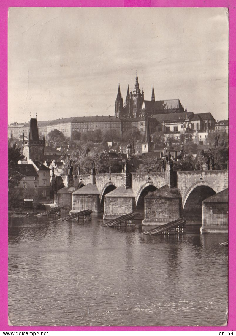 294798 / Czechoslovakia PRAHA Prague Castle Charles Bridge PC 1963 USED 30h 40th Anniversary Of Czech Radio - Lettres & Documents