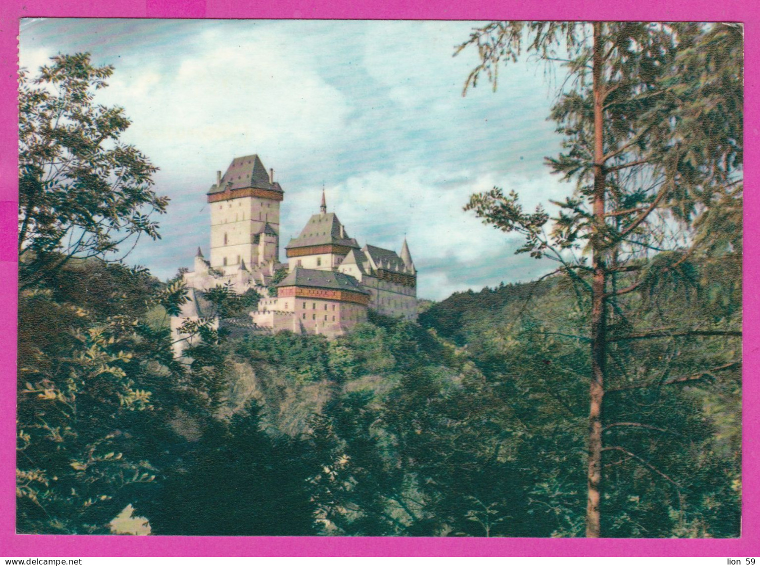 294807 / Czechoslovakia Karlštejn - Karlštejn Castle  PC 1966 USED 30h Cultural Anniversaries - Pantheon, Bratislava - Cartas & Documentos