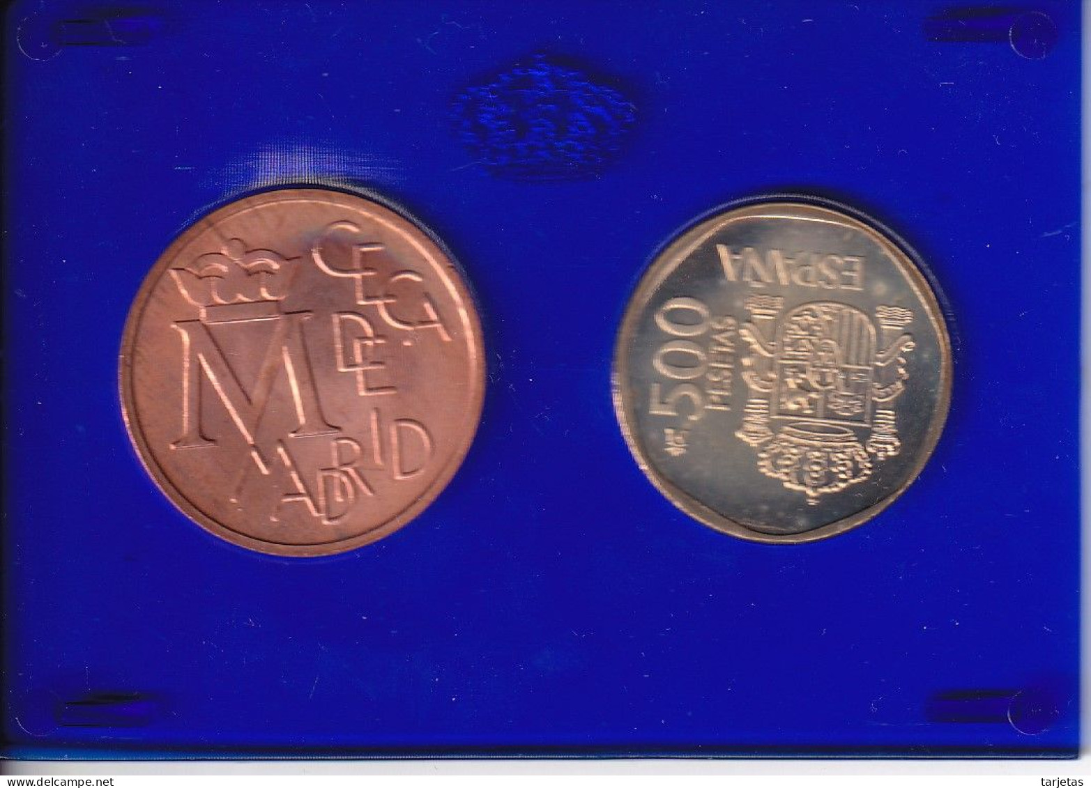 MONEDA Y MEDALLA DE ESPAÑA DE 500 PESETAS DEL AÑO 1987 EN ESTUCHE ORIGINAL (COIN) - Münz- Und Jahressets