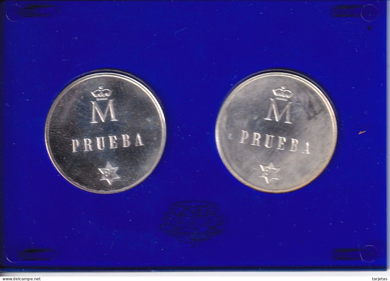 MONEDAS DE PLATA DE PRUEBA DE ESPAÑA DE 500 PESETAS DEL AÑO 1987 EN ESTUCHE ORIGINAL (COIN) - Ongebruikte Sets & Proefsets