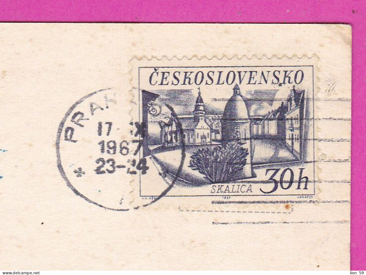 294822 / Czechoslovakia PRAHA Karluv Most Hradcany Prazske Mosty PC 1967 USED 30h Czech Towns - Skalica - Lettres & Documents