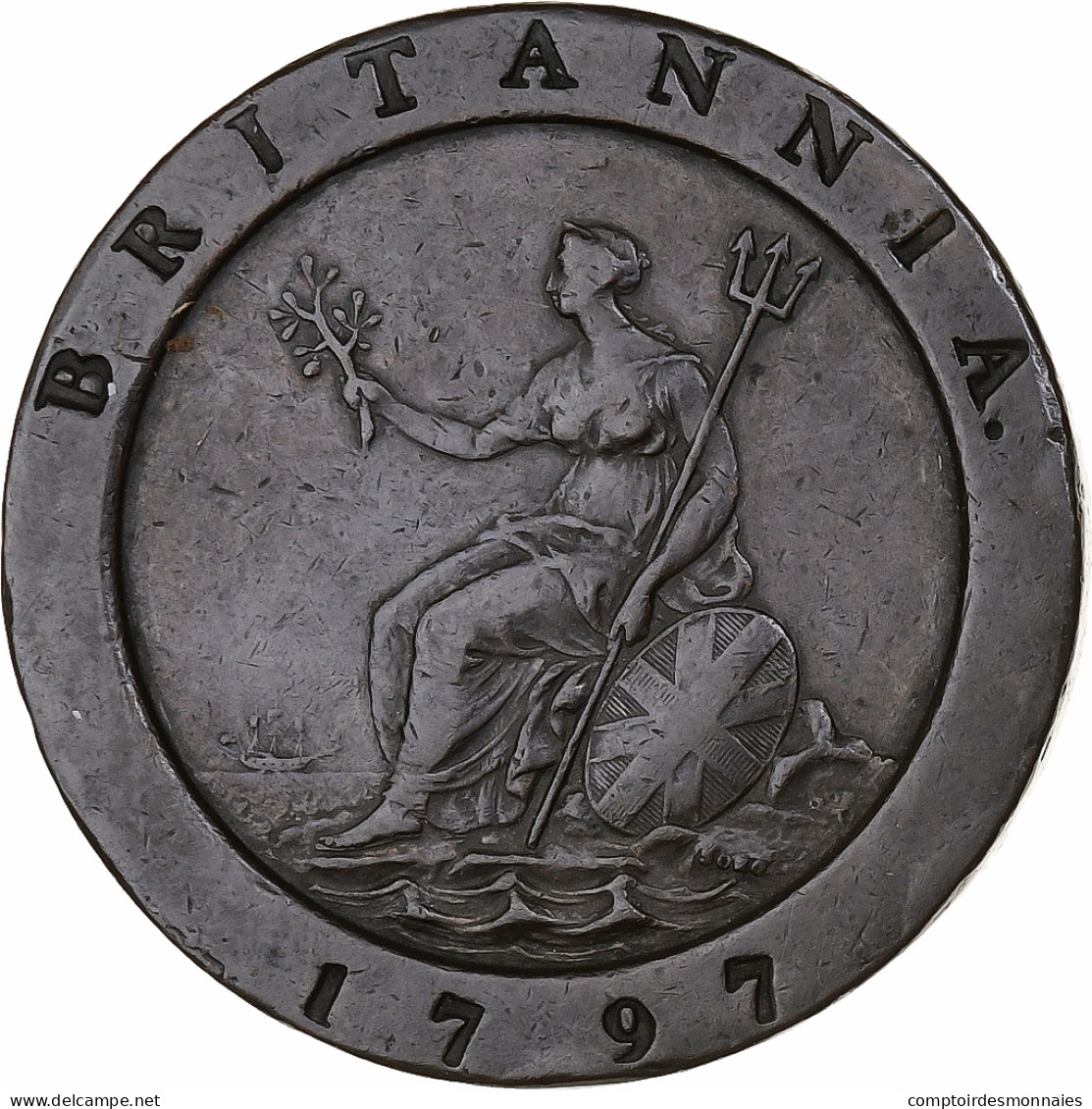 Royaume-Uni, George III, 2 Pence, 1797, Soho, Cuivre, TTB, Spink:3776, KM:619 - D. 2 Pence