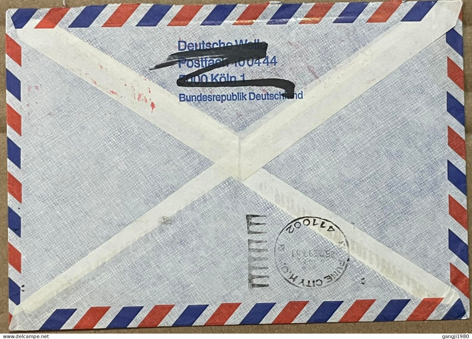 HONG KONG 1999, COVER USED TO INDIA, METER MACHINE SLOGAN CANCEL, MAIL FAST AIRMAIL PRINTED MATTER, POSTAGE PAID - Brieven En Documenten